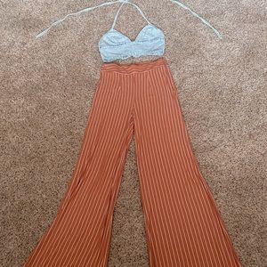 Denim Bralette & flare pants